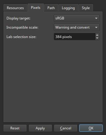 Pixels preferences